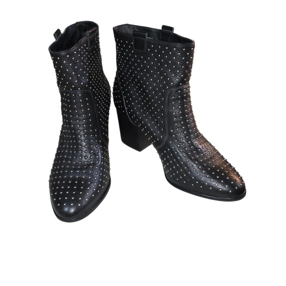 Rebecca Minkoff Black Studded Leather Ankle Boots